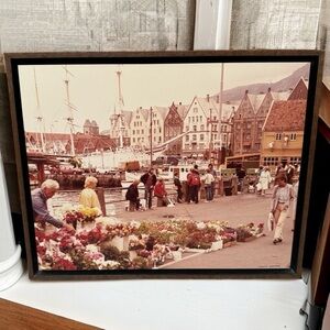 Lohman Photography The Flower Market Bergen Norway Custom Wood Frame Print 12x15